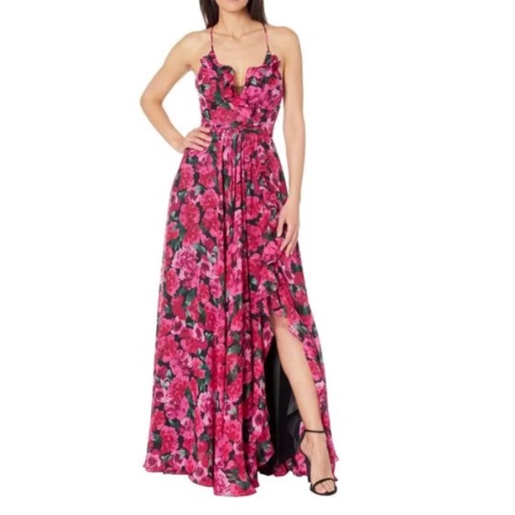 Betsy Adam - Pink Floral Maxi Dress - size 6 - Picture 3 of 6